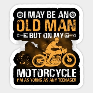 Old man motorcycle Sticker